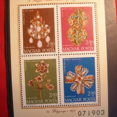 BLOC- Bijuterii -ZIUA MARCII POSTALE 1973 UNGARIA