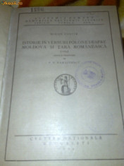 Miron Costin-Istorie in versuri Polone despre Moldova si Tara Romaneasca - 1929 foto