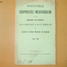 Statute Corporatie meseriasi Oltenita Giurgiu 1907