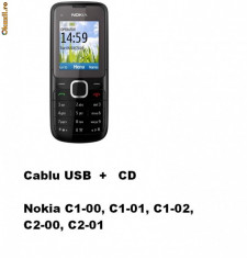 Vand cablu date Nokia C1-00, C1-01, C1-02, C2-00, C2-01 + CD foto