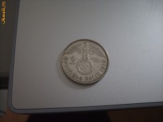 MONEDA 2 MARK ARGINT 1939- GERMANIA foto
