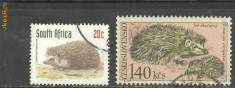 ANIMALE SALBATICE, ARICI, 2 timbre stampilate A166 foto