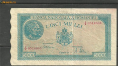 BR5 - Bancnota 5.000 Lei 20 decembrie 1945 VF (serie14665) foto