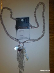 Lant argintiu Takko (diverse accesorii: perle, pietricica, lantisor) foto