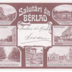 CP188-99 Colectia ,,Barladul de altadata" -Salutari din Berlad. 1906-(reprint) -carte postala necirculata