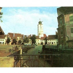 CP190-26 Vedere din Sibiu (de pe pod) -carte postala circulata 1967