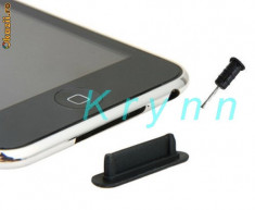 I02 - Dust Cap - dop silicon praf - kit praf, negru iPhone 3G, 3Gs, 4G - TRANSPORTUL ESTE 2 LEI IN CAZUL PLATII IN AVANS!! foto