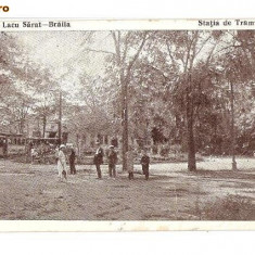 CP191-97 Baile Lacu Sarat -Braila-Statia de Tramvae -carte postala circulata 1925