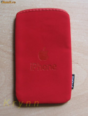 P05 - Husa / Toc tip POUCH de protectie Iphone 2G, 3G, replici - rosu - TRANSPORTUL ESTE 2 LEI IN CAZUL PLATII IN AVANS!! foto