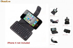 Tastatura QWERTY iphone4 cu husa piele Bluetooth foto