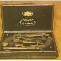 CP194-35 Trusa de pistoale oferita, domnitorului Al.I. Cuza, de Imparatul Frantei, Napoleon al III-lea -Muzeul National ... -carte postala necirculata