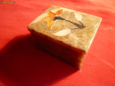 Cutiuta Piatra semipretioasa - incrustata cu sidef si agate foto