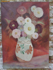Vaza cu flori - 5 , pictura in ulei pe panza foto