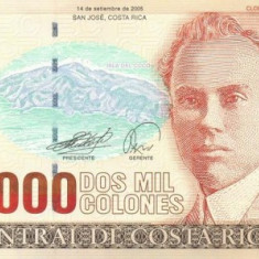 COSTA RICA █ bancnota █ 2000 Colones █ 2005 █ P-265e █ UNC █ necirculata