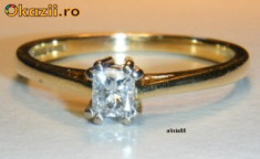 INEL AUR 18K CU DIAMANT SOLITAIRE EMERALD CUT 0.25 CT-F.IEFTIN foto