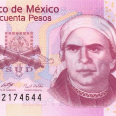 MEXIC █ bancnota █ 50 Pesos █ 2007 █ P-123 █ SERIE H █ POLYMER UNC necirculata