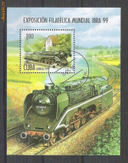 Cuba 1999 Expo, Tren, colita perf., stamp AA.057 foto