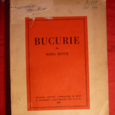 MARIA BANUS - BUCURIE - Prima Editie 1949 -ESPLA