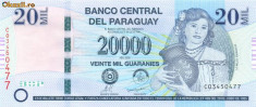 PARAGUAY bancnota 20000 Guaranies 2009 P-230b Serie C UNC necirculata foto
