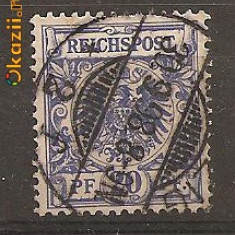 TSD05 GERMANIA, 20 Pf. / 1889 / STAMPILA REMARCABILA