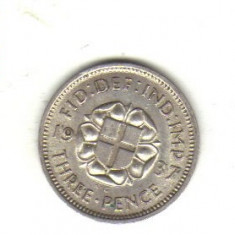 bnk mnd Anglia Marea Britanie 3 pence 1937 argint