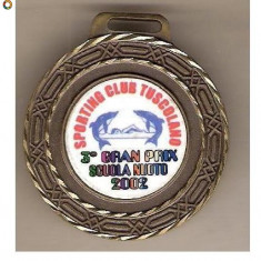 CIA 81 Medalie SPORTING CLUB TUSCOLANO -3 GRAND PRIX SCUOLA NUOTO 2002 -dimensiuni aproximativ 42X47 milimetri