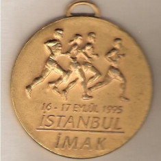 CIA 64 Medalie Campionatul Balcanic de Atletism, Veterani -Istanbul 1995 -dimensiuni aproximativ 55X60 milimetri
