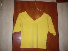 Bluza, Tricou, Top galben, scurt, cu anchior, HDLR, NOU foto