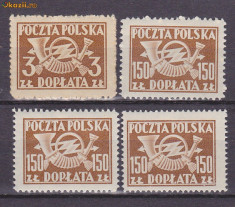 Timbre Polonia 1945 Corn Postal cu Fulgere nestampilate foto