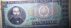 Bancnota 100 Lei 1966 R.S.R. foto