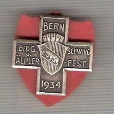 CIA 197 Medalie Schwing -Bern 1934 (lupte -Wrestling )(Elvetia) -dimensiuni, circa 26X26 milimetri