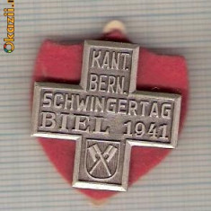 CIA 181 Medalie Schwingertag Biel 1941(lupte -Wrestling)(Elvetia) -dimensiuni, circa 26X26 milimetri