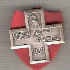 CIA 192 Medalie Schwingertag Basel 1939 (lupte -Wrestling )(Elvetia) -dimensiuni, circa 26X26 milimetri