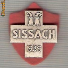 CIA 184 Medalie Sissach (-simboluri Schwingertag) 1939(lupte -Wrestling)(Elvetia) -dimensiuni, circa 25X25 milimetri