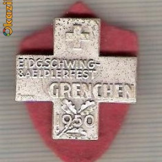 CIA 188 Medalie Schwing Grenchen 1950 (lupte -Wrestling )(Elvetia) -dimensiuni, circa 25X25 milimetri