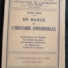 H Berr En marge de l'Histoire Universelle Ed. Albin Michel 1934