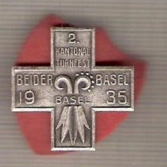 CIA 217 Medalie (Schwing) Basel 1935 (lupte -Wrestling )(Elvetia) -dimensiuni, circa 26X26 milimetri