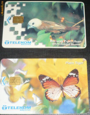 MALAYSIA. 2 CARTELE TELEFONICE. FAUNA foto