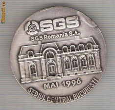 CIA 257 Medalie SGS - Romania -a functionat la Braila 1925-1947, reinfiintata la Bucuresti 1992 -dimensiuni circa 50 milimetri foto