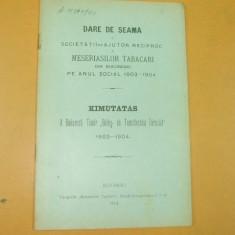 Dare de seama Soc. meseriasi tabacari Buc. 1904