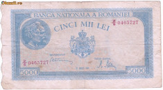 Romania bancnota 5000 LEI 21 august 1945 foto