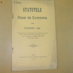 Statute casa economie Pacurari Iasi 1905