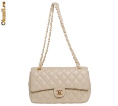 GEANTA GENTI CHANEL BEJ PIELE foto