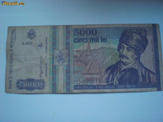 Bancnota 5000 lei-1993 foto