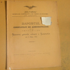 Rap. administratie Soc. credit ,,Vulturul" Targoviste 1912