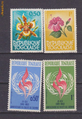 Timbre Togo 1963 Flori si Emblema nest. foto