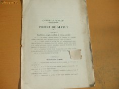 Proect Statut Soc. ,,Comertul Roman&amp;quot; Buc. 1912 foto