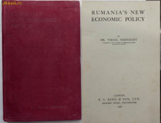 Dr. Virgil Madgearu , Rumania&amp;#039;s new economic policy , Londra , 1930 foto