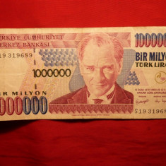 Bancnota 1 Milion Lire 1970 TURCIA , cal.Buna