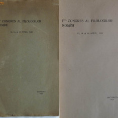 I - iul Congres al Filologilor Romani , din aprilie 1925 , 1926